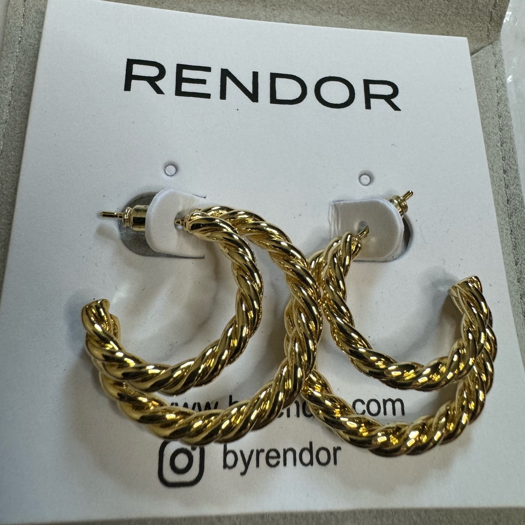 Rendor New Victoria Double Hoop Earrings By Rachel Zoe